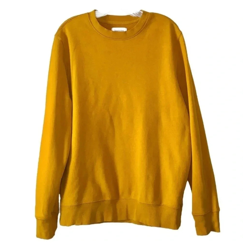 GOODFELLOW & CO* Women’s Yellow Fleece Beefy Crew-Neck Sweatshirt Size L - Picture 2 of 7
